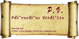 Pórszász Vitális névjegykártya